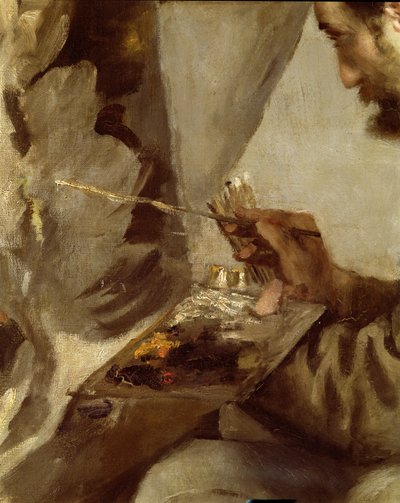 Frederick Bazille an seiner Staffelei, 1867 (Detail) von Pierre Auguste Renoir